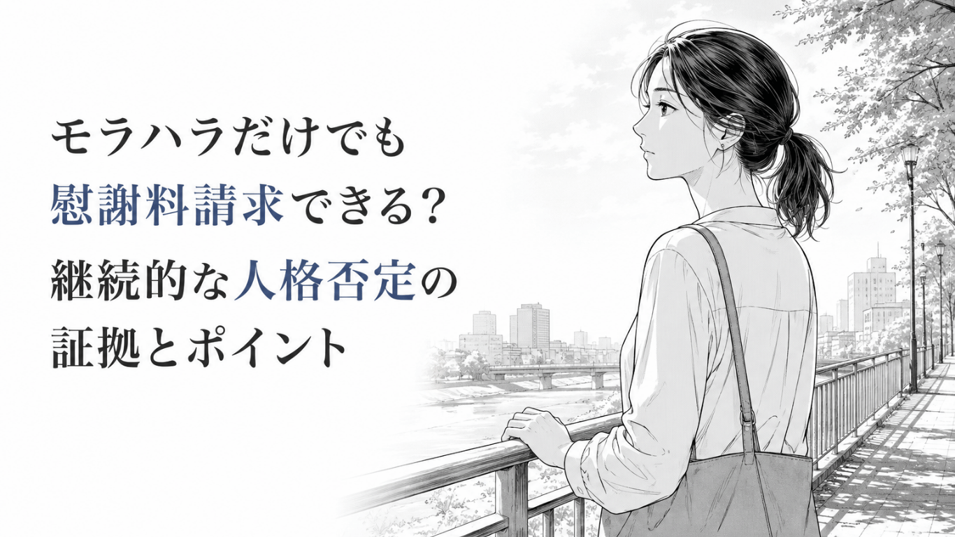川沿いの遊歩道で手すりに手を添え、静かに遠くを見つめながら今後を考える女性のモノクロ線画イラスト
