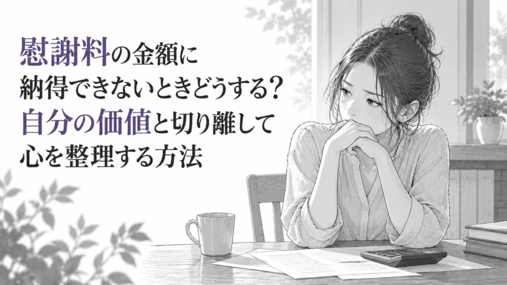 慰謝料の金額に納得できず、自分の傷や価値まで低く扱われたように感じるときの心理を整理。法的な金額と自己価値を切り離し、生活再建と心の納得につなげる考え方を解説します。